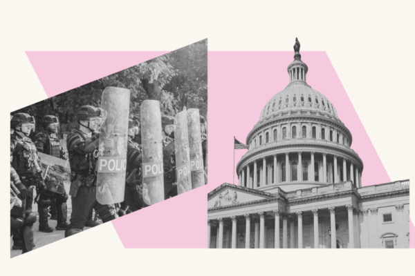 Arkansas National Guard and Arkansas State Capitol on Pink Background