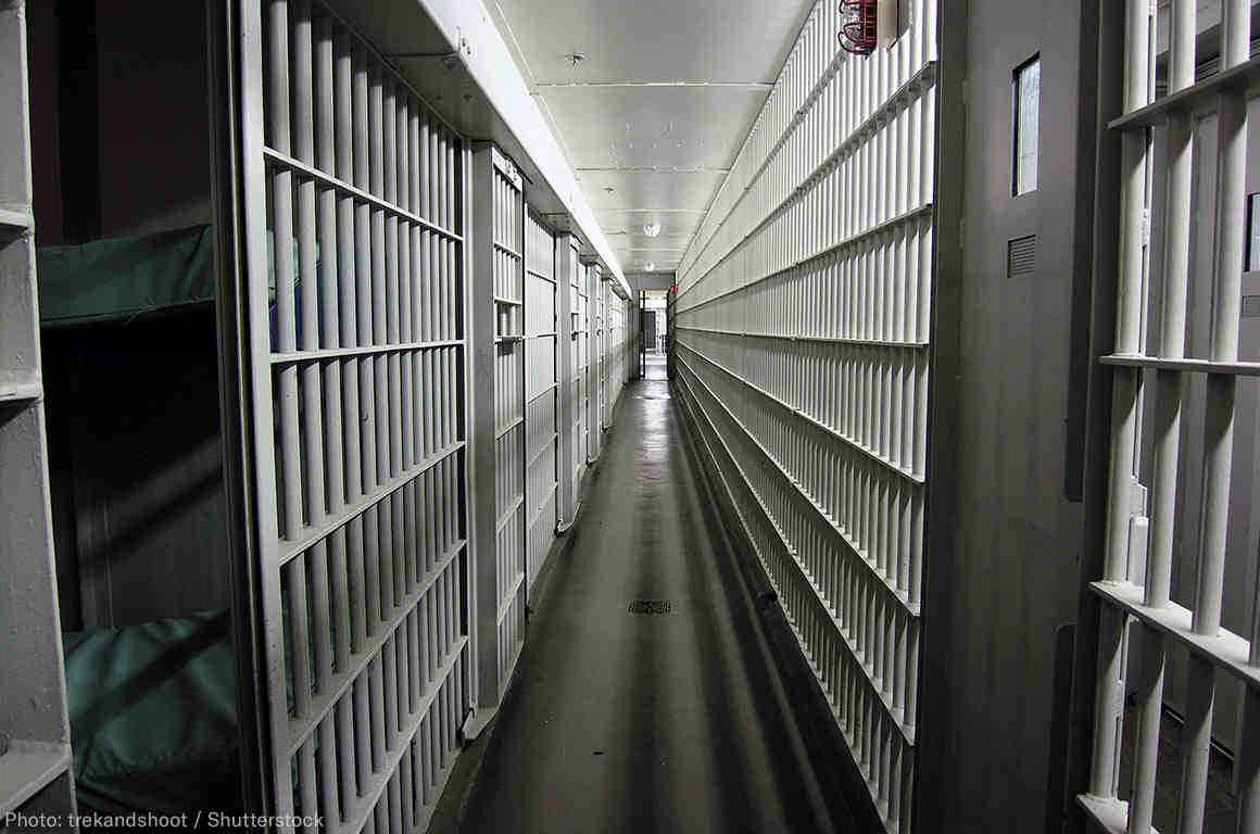 A jail hallway 