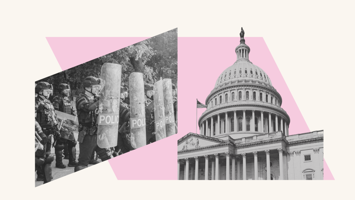 National Guard and Arkansas State Capitol on Pink Background