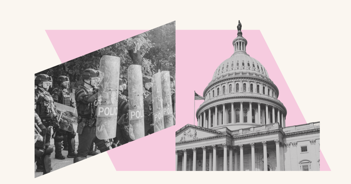 National Guard and Arkansas State Capitol on Pink Background