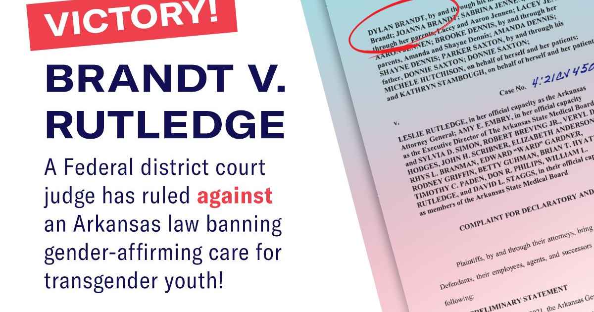 Federal Judge Overturns Arkansas Ban on Gender Affirming Care for